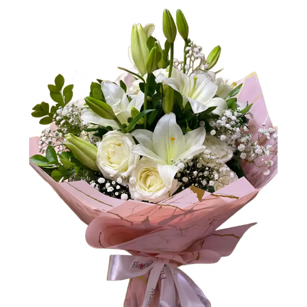 White Elegance Lily Bouquet | Code 184
