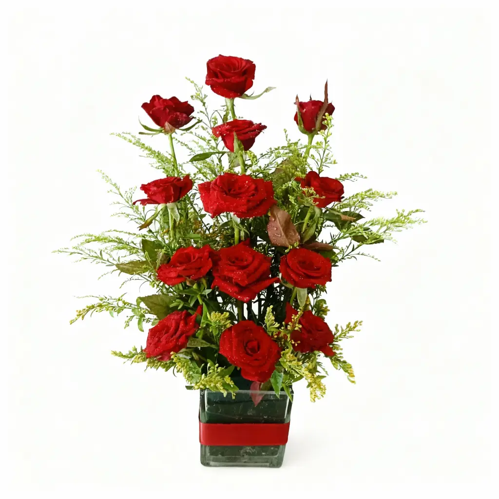 Red Roses in Vase | Code 130