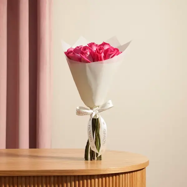 Elegant Fuchsia Roses Bouquet  | Code 147