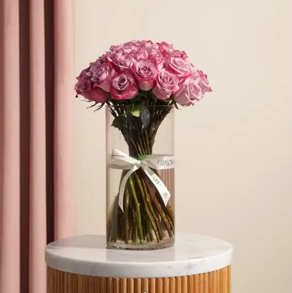 Elegant Purple Roses Vase | Code 193