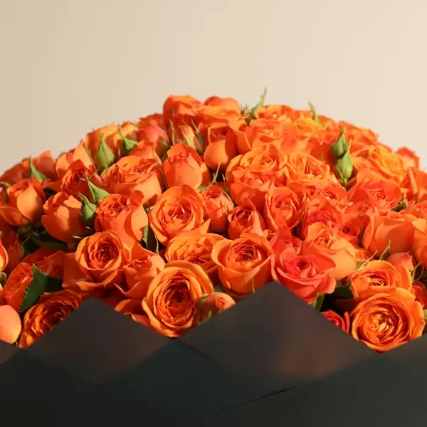 Orange Beauty Bouquet | 100 Baby Roses | Code 235