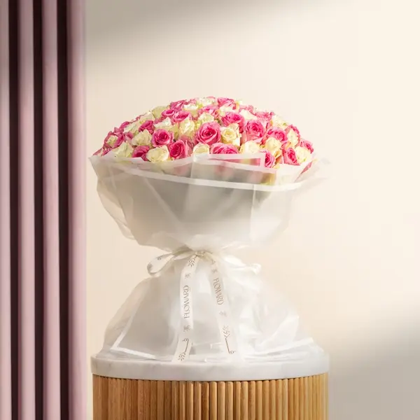 150 ورد جوري أبيض مع ريفايفل  | كود 228