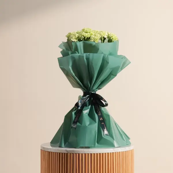 Charming Green Carnation Bouquet | Code 153