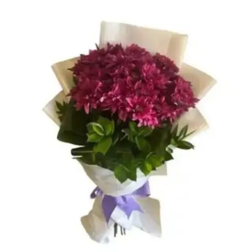 [200] Chrysanthemum Purple Roses Bouquet | Code 200