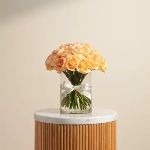 [187] Charming Peach Roses Bouquet | Code 187