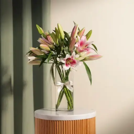 [148] Pink Elegant Lily Vase | Code 148
