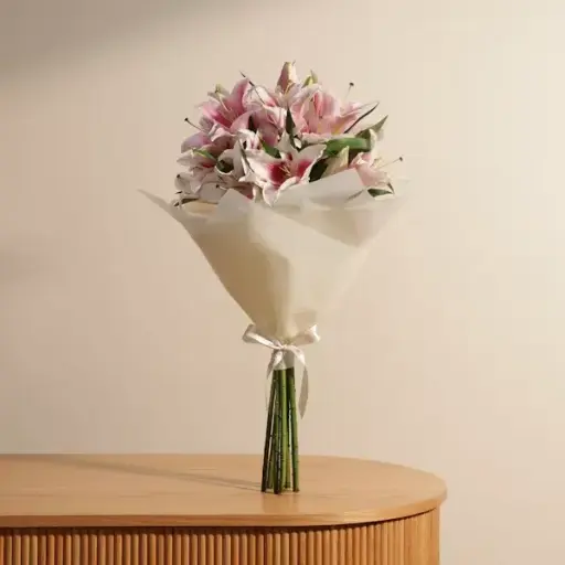 [158] Pink Lily Glow Bouquet | Code 158